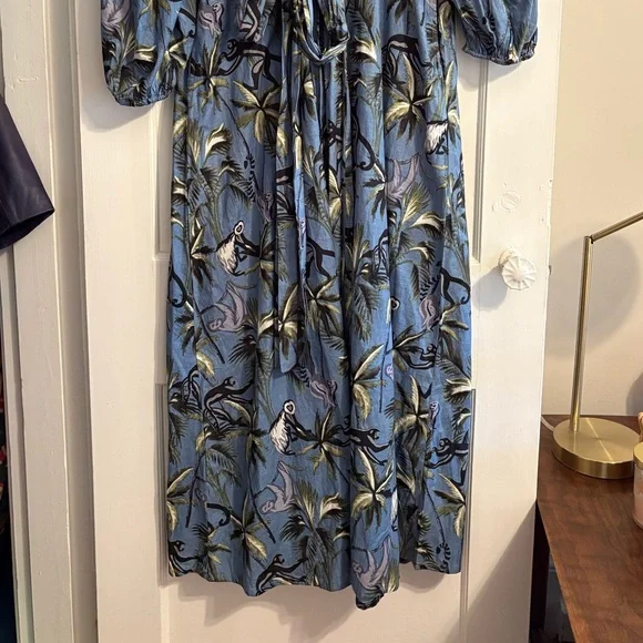 Guadalupe Blue Animal Print Dress Anthropologie - Picture 6 of 7